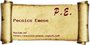 Pecsics Emese névjegykártya